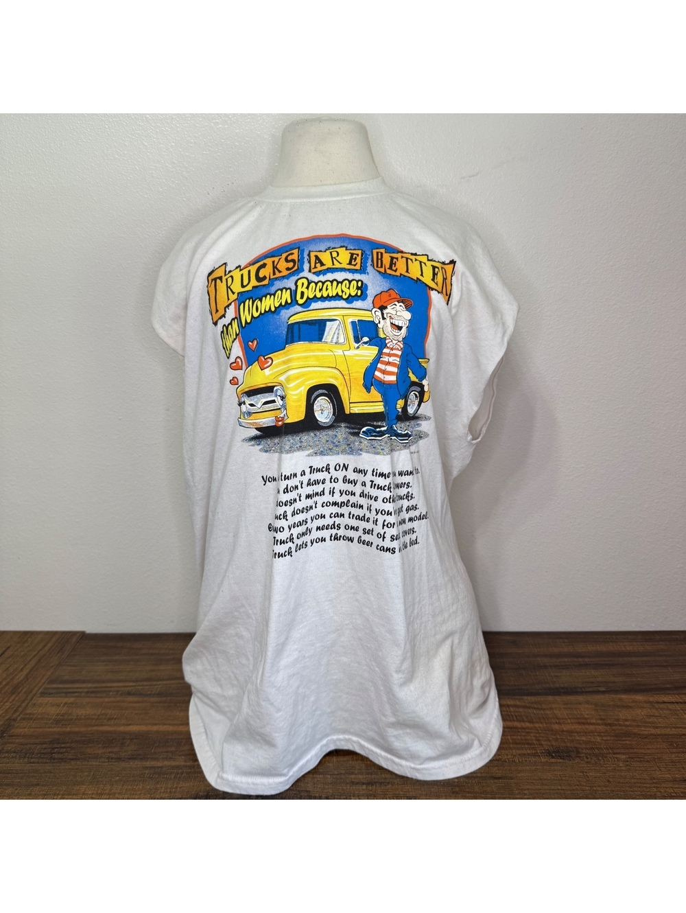 Vintage Sleeveless 'Trucks Are Better' Novelty T-shirt